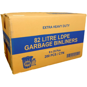 GARBAGE BAG BLACK EXTRA HEAVY DUTY 82LTR CTN (200)