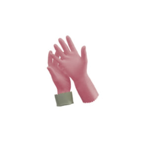 OATES GLOVES RUBBER PINK SILVER LINED SIZE 9-9 1/2