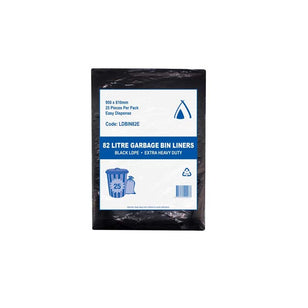 GARBAGE BAG BLACK EXTRA HEAVY DUTY 82LTR CTN (200)