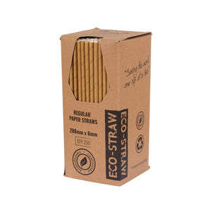 ECO PAPER REGULAR STRAWS KRAFT (250)