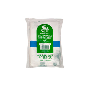 ENVIRO GARBAGE BAG CLEAR 80LTR CTN (250)