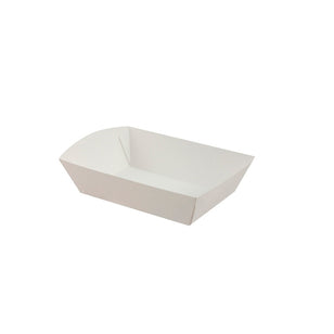 CAPRI PLAIN WHITE FOOD TRAY 225X138X44 (50)