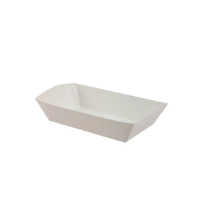CAPRI PLAIN WHITE FOOD TRAY LARGE 255X138X44 (50)