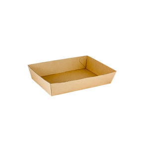 ENVIRO CORRUGATE FOOD TRAY LARGE#5 EFLUTE KRAFT (50)