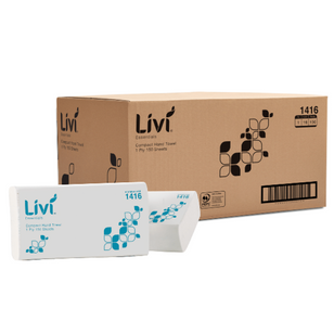 LIVI ESSENTIALS COMPACT TOWEL 1PLY 20X25CM CTN (2400)