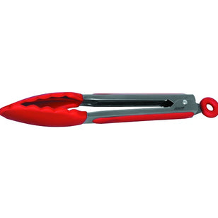 AVANTI S/S SILICONE TONGS RED 230MM