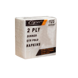 CAPRI DINNER NAPKIN 2PLY WHITE (125)