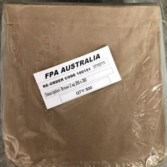 FPA PAPER BAG BROWN 2 SQUARE WIDE 200X200 (500)