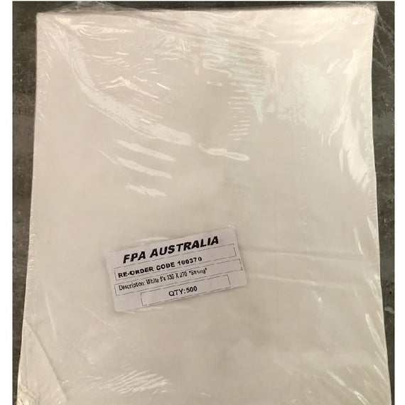 FPA PAPER BAG WHITE 8 FLAT STRUNG 336x273MM (500)