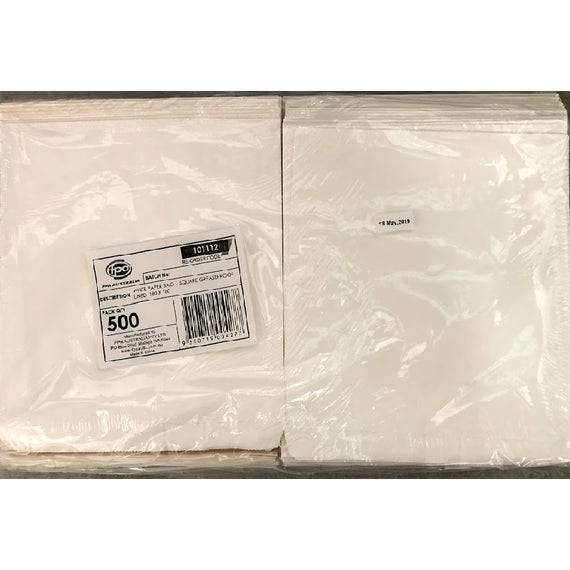 FPA WHITE BAG GREASEPROOF 1 SQUARE 178x178MM STRUNG (500)