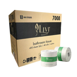 LIVI BASICS TOILET ROLL 2 PLY 400 SHEET CTN (48)