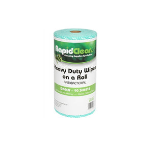 RAPID CLEAN H/D 55GSM WIPES GREEN 45M ROLL 30X50CM