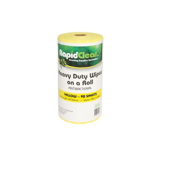 RAPID CLEAN H/D 55GSM WIPES YELLOW 45M ROLL 30X50CM