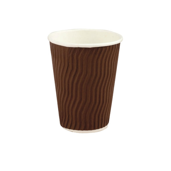 CAPRI WAVE BROWN COFFEE CUP 12OZ (25)