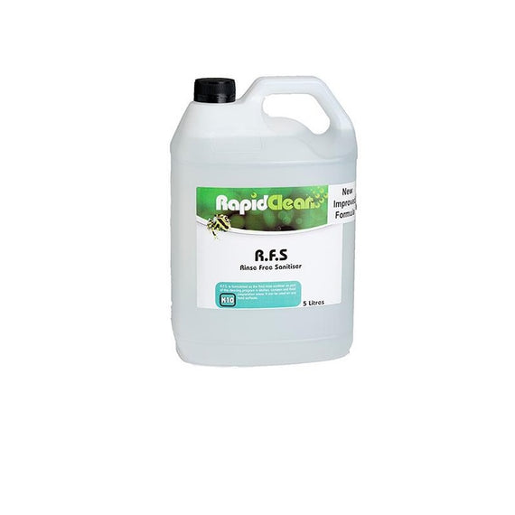 RAPID CLEAN RFS RINSE FREE SANITISER 5LTR