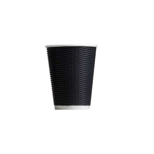 TAILORED WAVE BLACK TRIPLE WALL COFFEE CUP 12OZ (25)