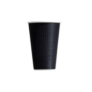 TAILORED WAVE BLACK TRIPLE WALL COFFEE CUP 16OZ (25)