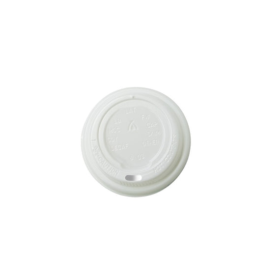 TAILORED COFFEE CUP LID WHITE FITS 8OZ (50)