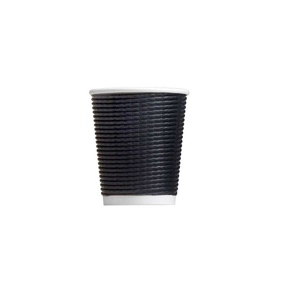 TAILORED WAVE BLACK TRIPLE WALL COFFEE CUP 8OZ (25)