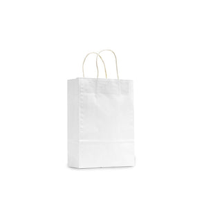 WHITE PAPER BAG 350X260X110 SMALL (50)